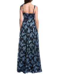 Rene Ruiz Sweetheart Tie Straps Oversized Floral A-Line Gown