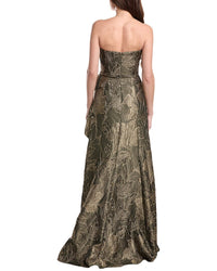 Rene Ruiz Strapless Metallic Jacquard Gown
