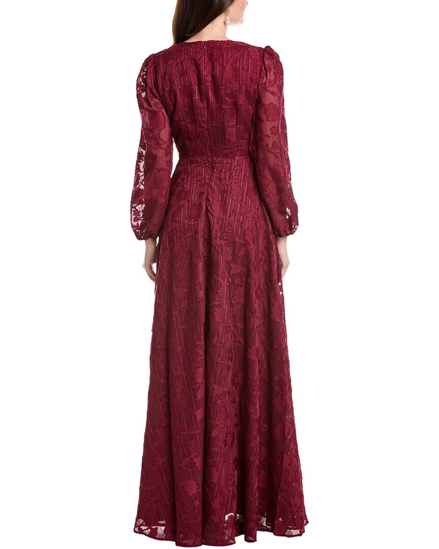 Rene Ruiz Bishop Sleeve Ornate Texture Empire Gown