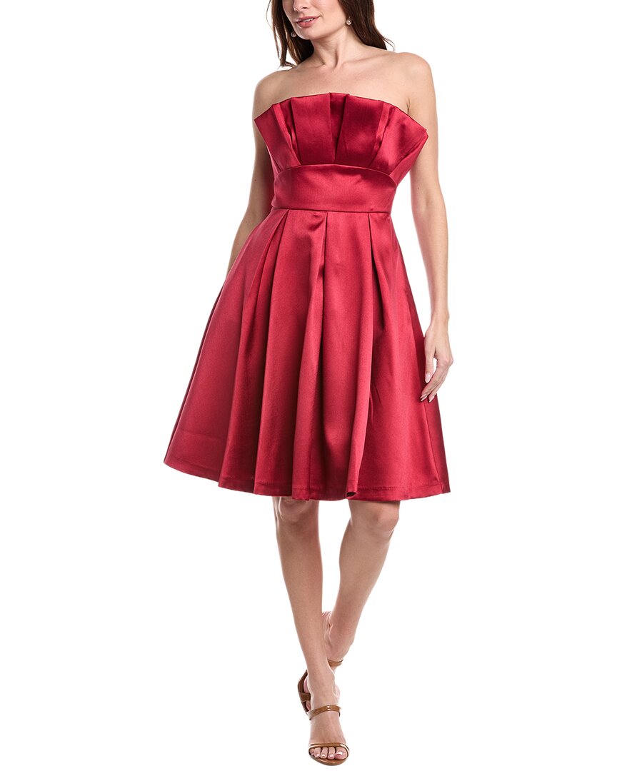 Rene Ruiz Strapless Pleated Mikado Short Dress