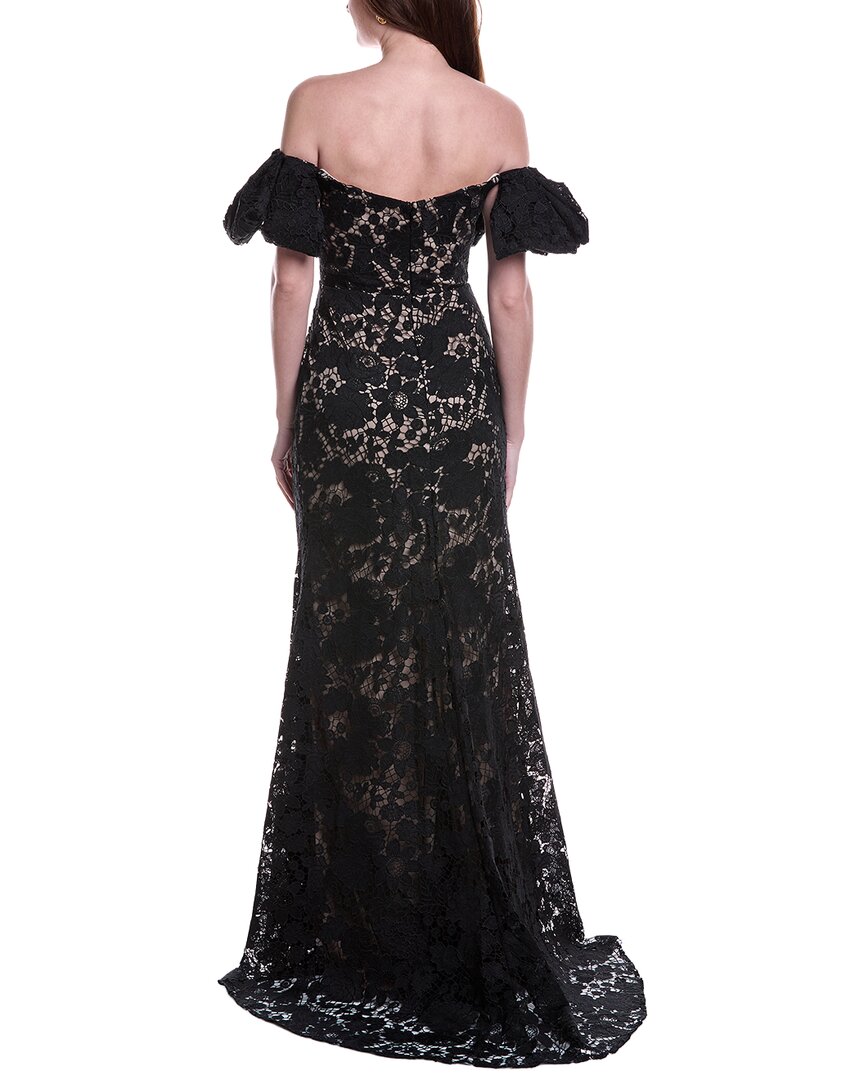 Rene Ruiz Floral Embroidered Gown
