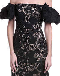 Rene Ruiz Floral Embroidered Gown