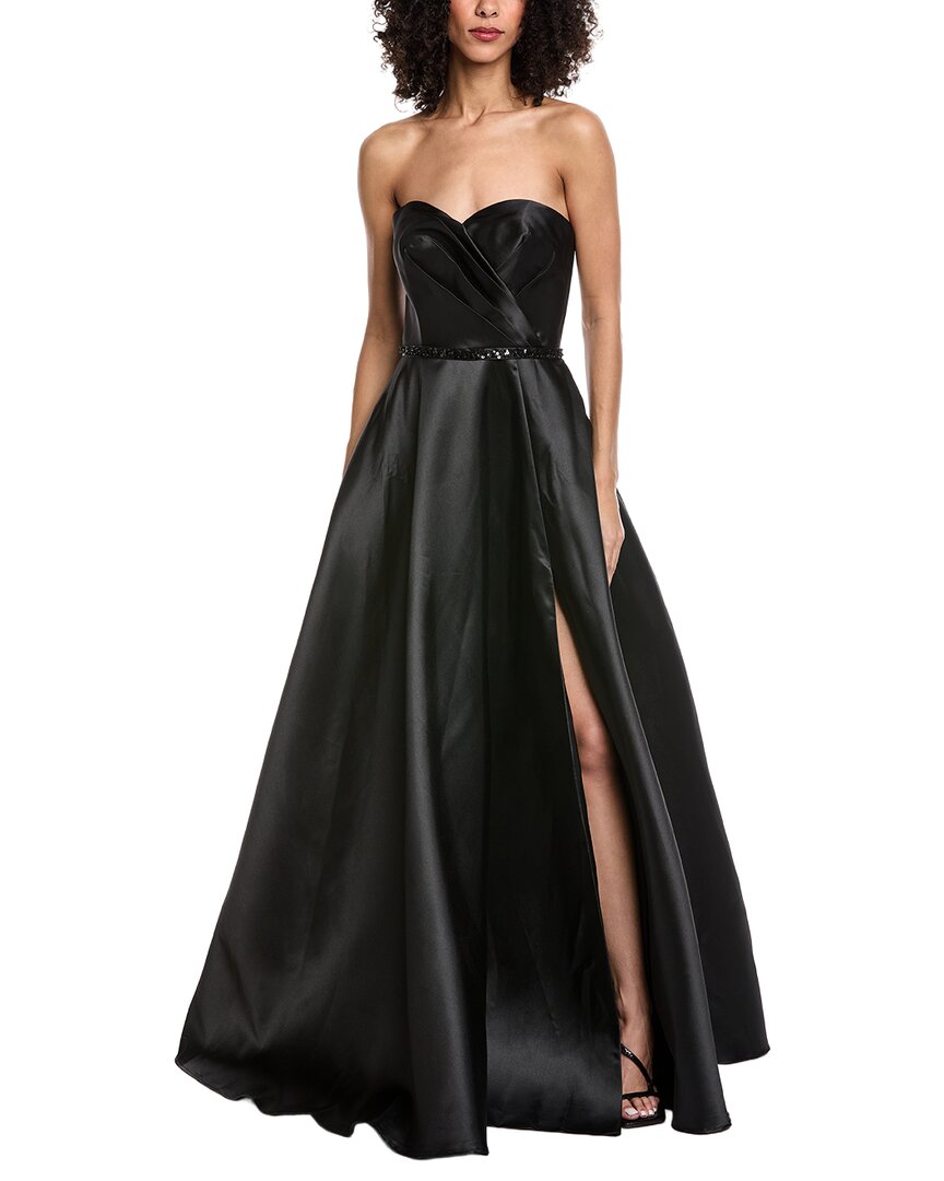Rene Ruiz Strapless Sweetheart Embellished Waist Gown