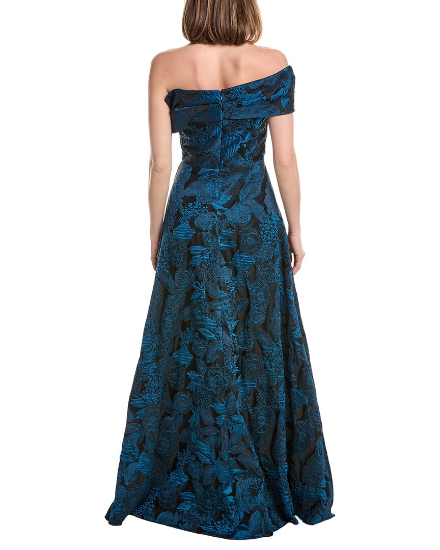 Rene Ruiz Off-The-Shoulder Mikado Fit & Flare Gown