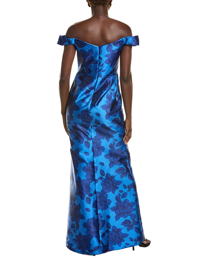Rene Ruiz Off-The-Shoulder Velvet Burnout Gown