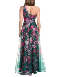 Rene Ruiz One-Shoulder 3D Applique Floral A-Line Gown