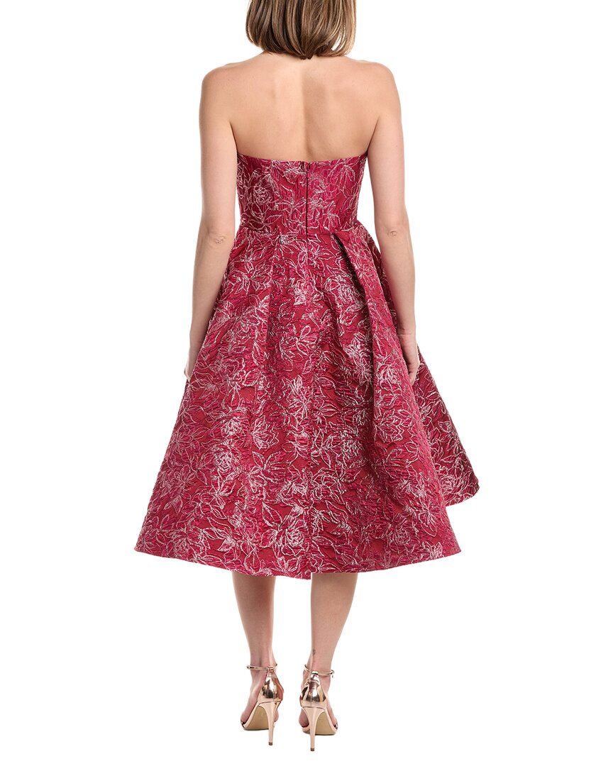 Rene Ruiz Strapless Brocade Tea-Length Fit & Flare Gown