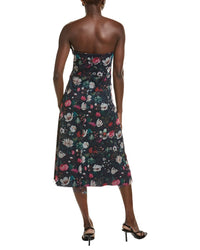 Rene Ruiz Sweetheart Embroidered Tulle Midi Dress