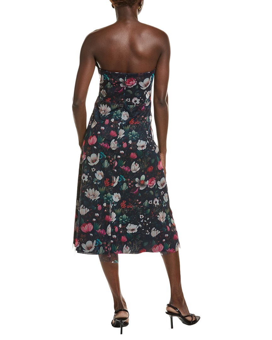 Rene Ruiz Sweetheart Embroidered Tulle Midi Dress