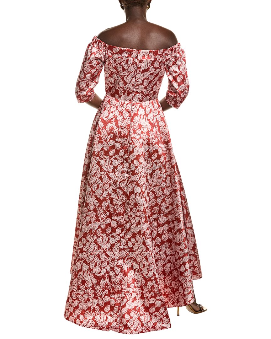 Rene Ruiz Off-Shoulder High-Low Hem Floral A-Line Dress