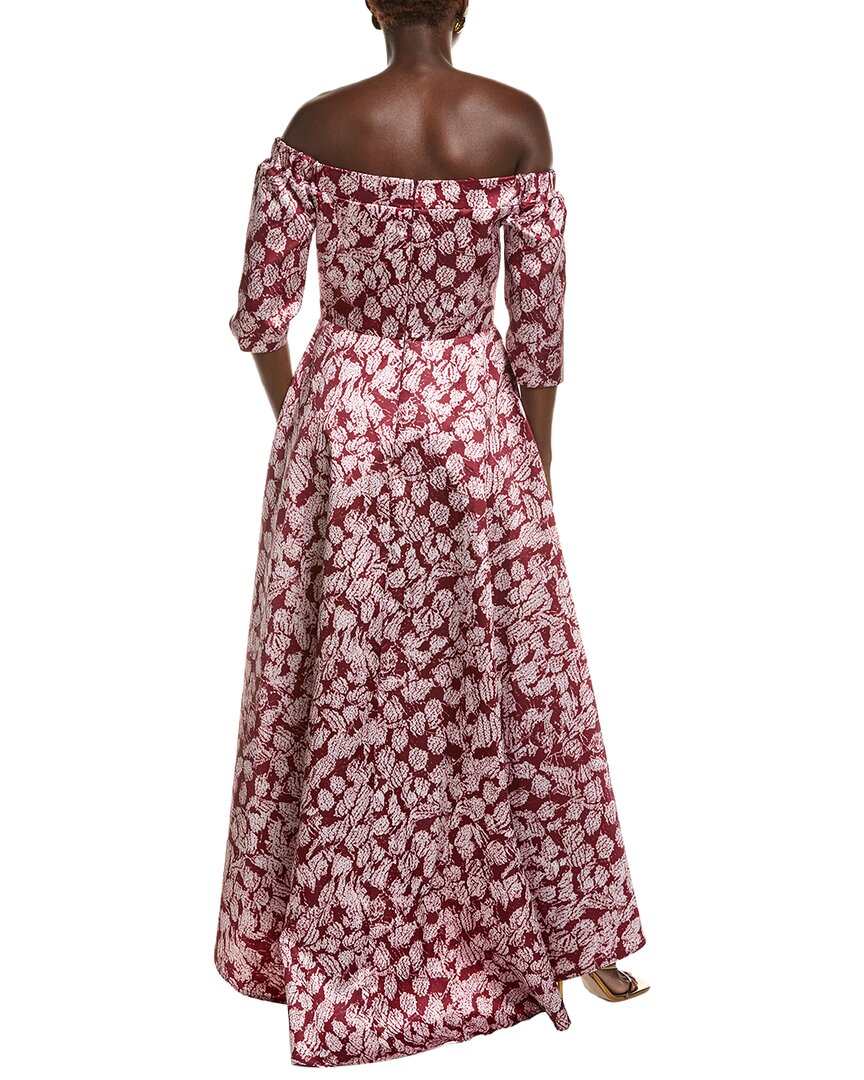Rene Ruiz Off-Shoulder High-Low Hem Floral A-Line Dress