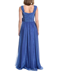 Rene Ruiz Off-The-Shoulder Draped Tulle Gown