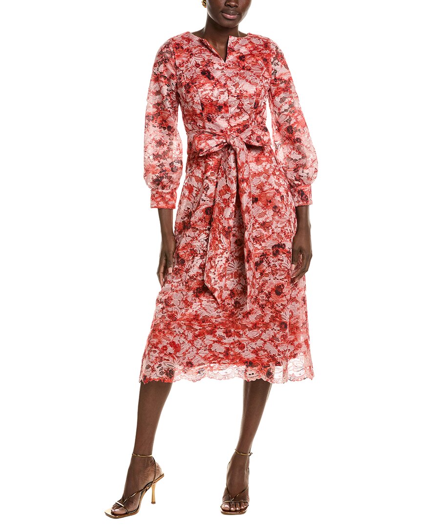 Rene Ruiz Abstract Lace Midi Dress