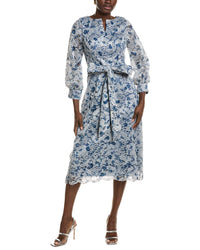 Rene Ruiz Abstract Lace Midi Dress