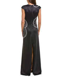 Rene Ruiz Beaded Floral Column Gown