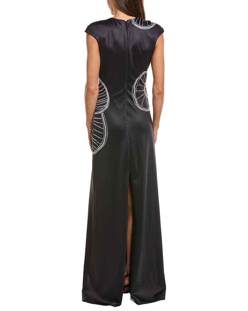 Rene Ruiz Beaded Floral Column Gown
