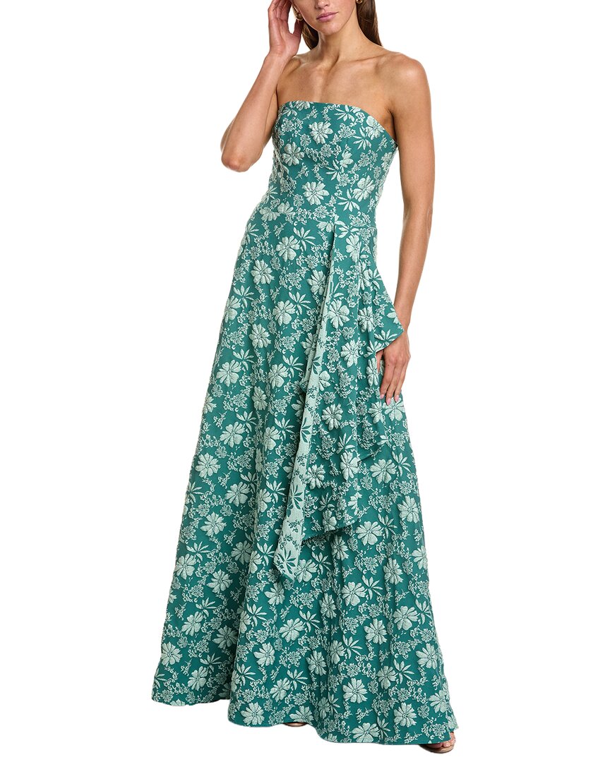 Rene Ruiz Strapless A-Line Side Drape Gown