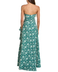 Rene Ruiz Strapless A-Line Side Drape Gown