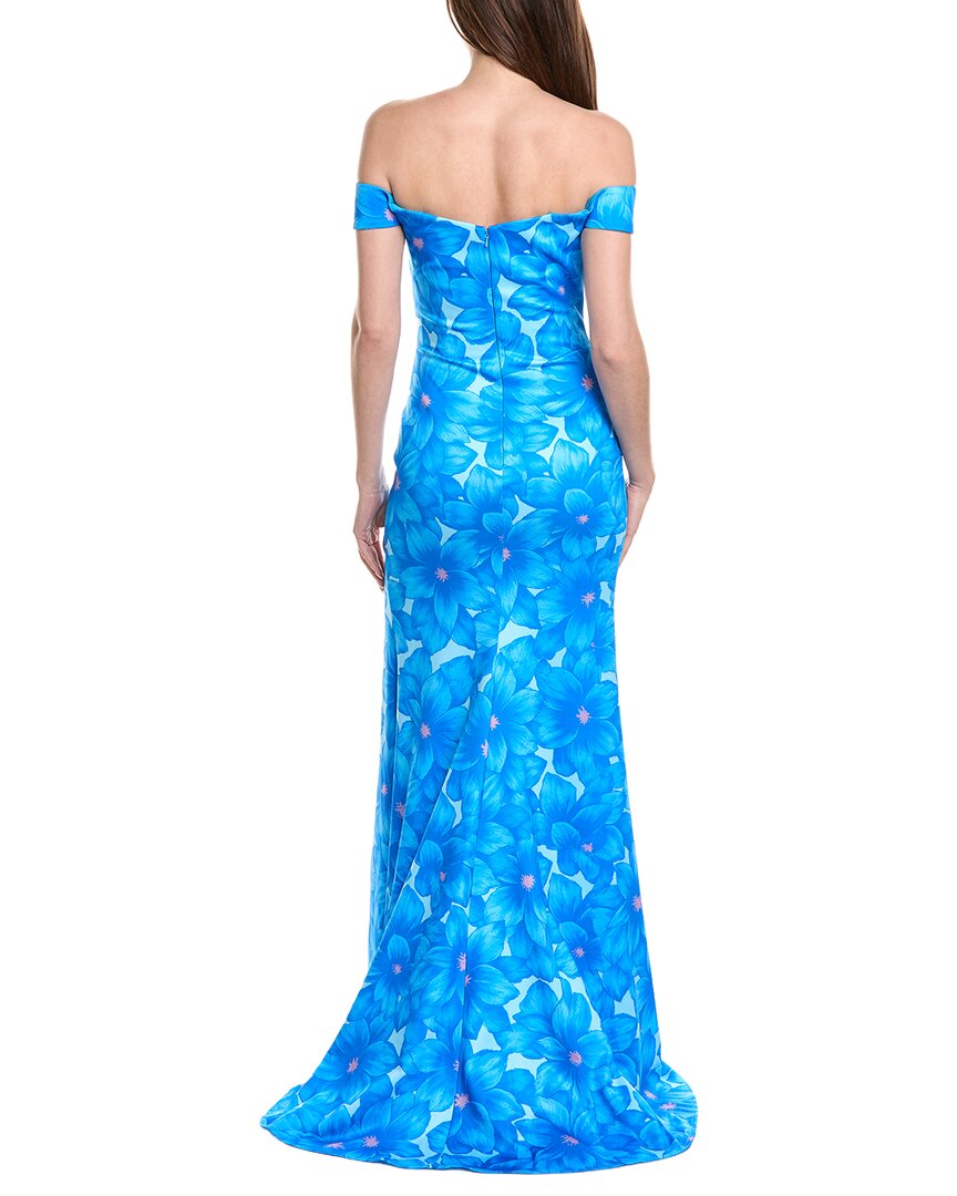 Rene Ruiz Off-The-Shoulder Folded Neckline Gown