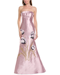Rene Ruiz Rene Ruiz Strapless Draped Bodice Floral Gown