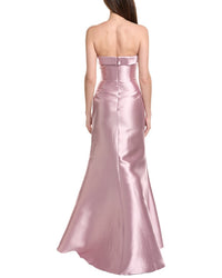 Rene Ruiz Rene Ruiz Strapless Draped Bodice Floral Gown