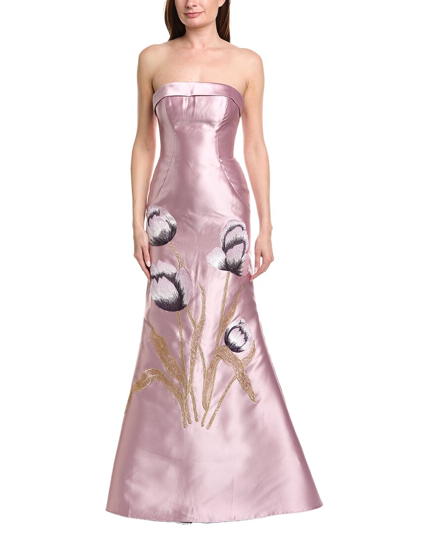 Rene Ruiz Rene Ruiz Strapless Draped Bodice Floral Gown