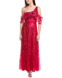 Rene Ruiz Rene Ruiz Off-The-Shoulder Sequin Tulle Wrap A-Line Gown