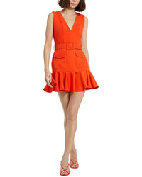 Mac Duggal Crepe Mini Dress With Belt Sunset
