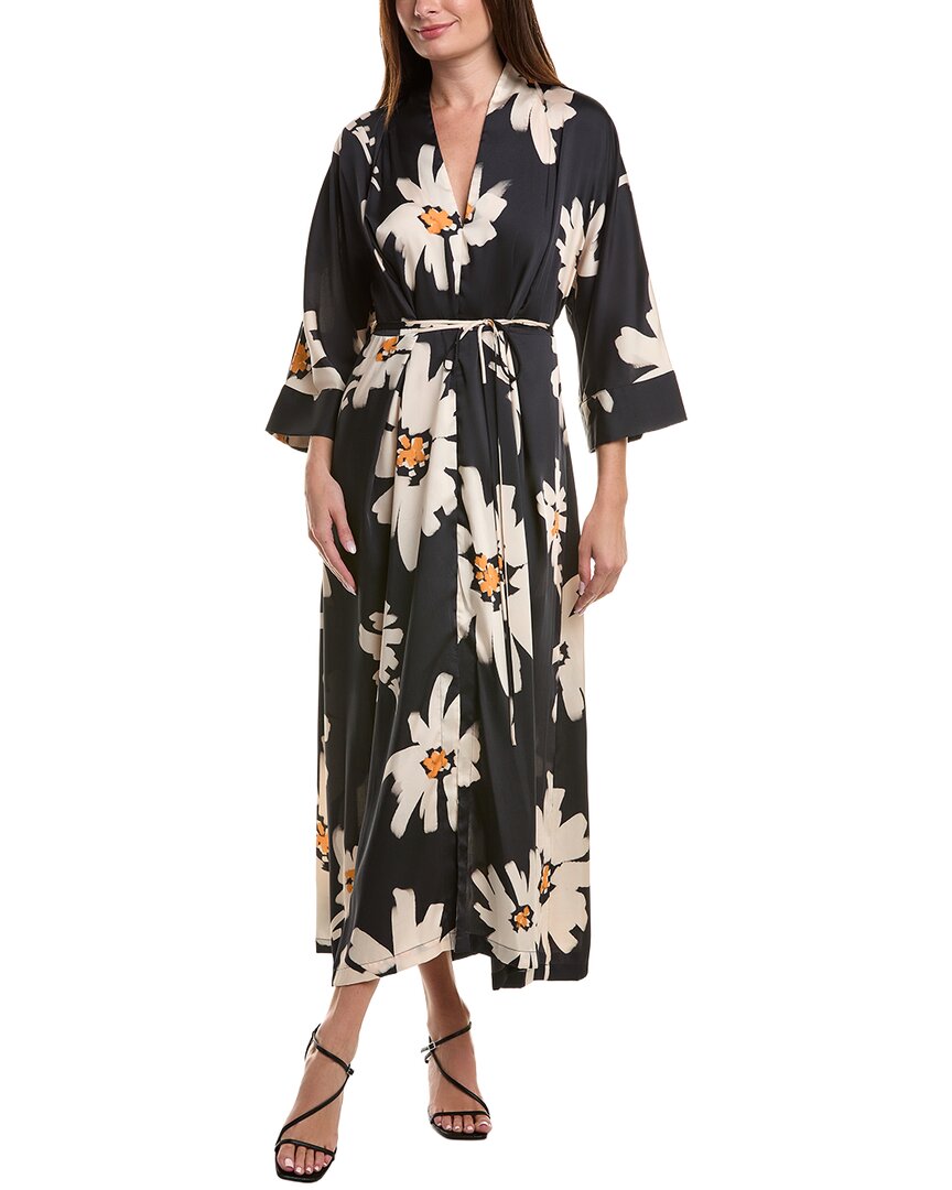 Teri Jon By Rickie Freeman Elbow Sleeve Maxi Dress