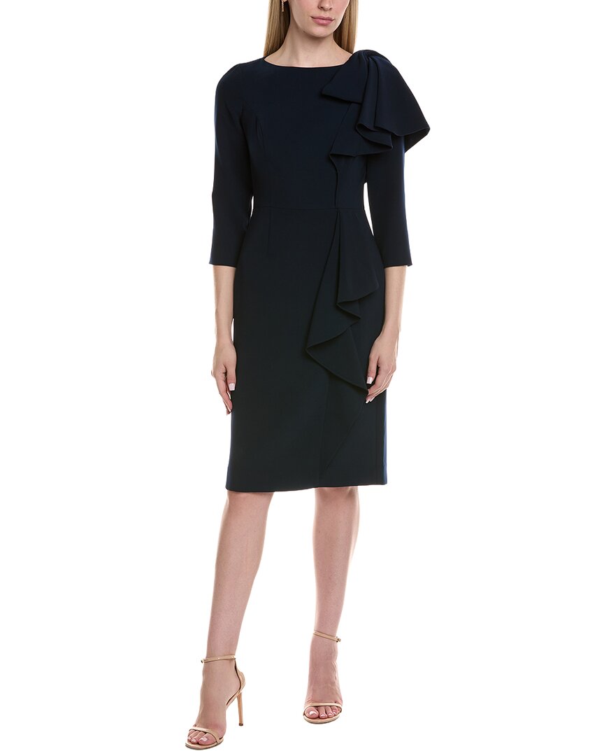 Teri Jon By Rickie Freeman 3/4 Sleeve Midi Dress