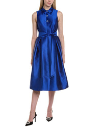 Teri Jon By Rickie Freeman Sleeveless Silk-Blend Midi Dress
