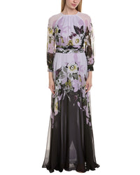 Teri Jon By Rickie Freeman Printed Maxi Dress