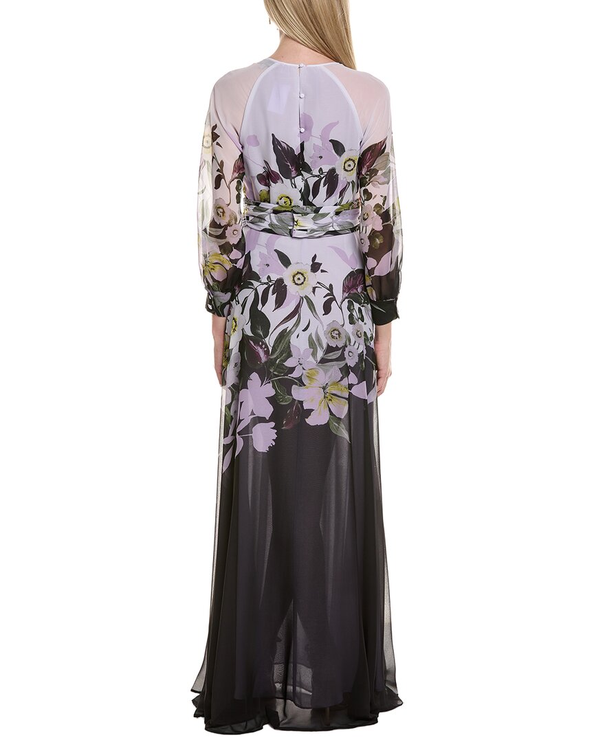 Teri Jon By Rickie Freeman Printed Maxi Dress