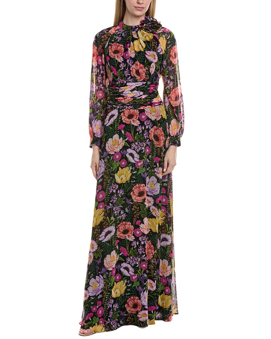 Teri Jon By Rickie Freeman Printed Maxi Dress