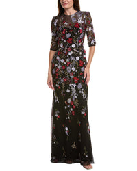 Teri Jon By Rickie Freeman Printed Maxi Dress