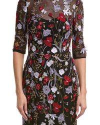 Teri Jon By Rickie Freeman Printed Maxi Dress