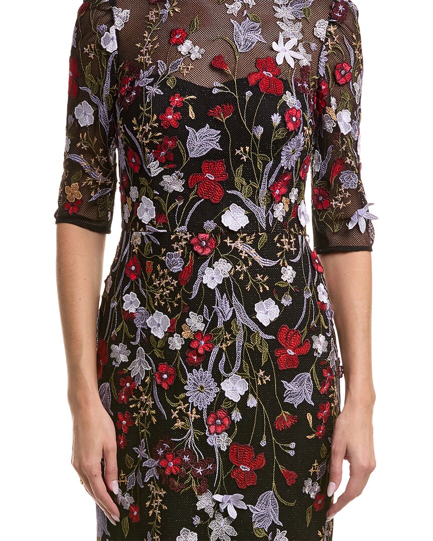 Teri Jon By Rickie Freeman Printed Maxi Dress