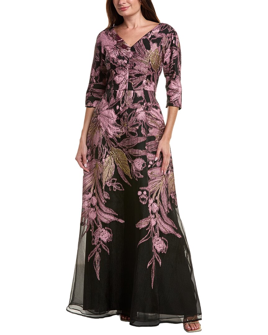 Teri Jon By Rickie Freeman Printed Maxi Dress