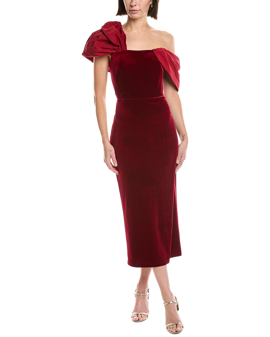 Marchesa Notte Marchesa Notte Stretch Velvet Fitted Cocktail Dress