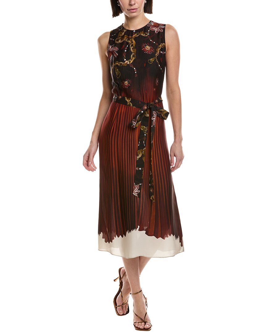 Marchesa Notte Printed Georgette Midi Dress