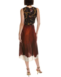 Marchesa Notte Printed Georgette Midi Dress