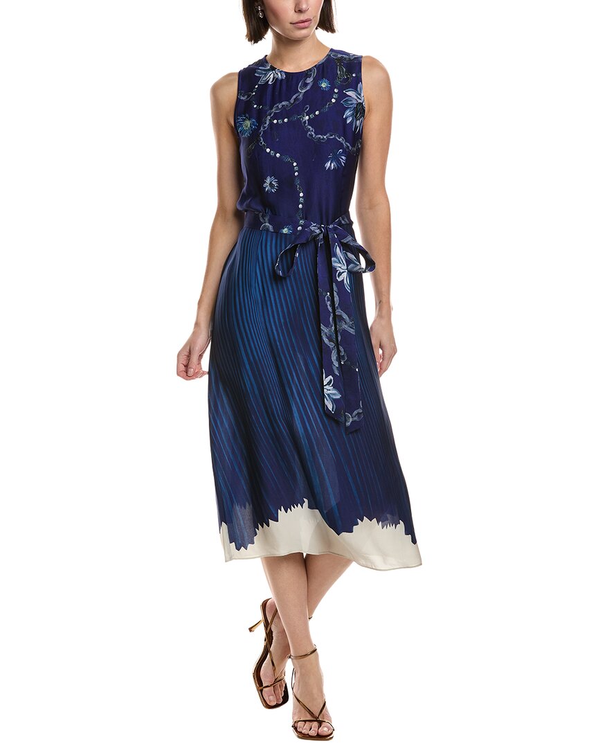 Marchesa Notte Printed Georgette Midi Dress