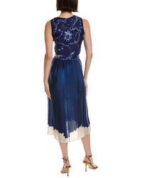 Marchesa Notte Printed Georgette Midi Dress