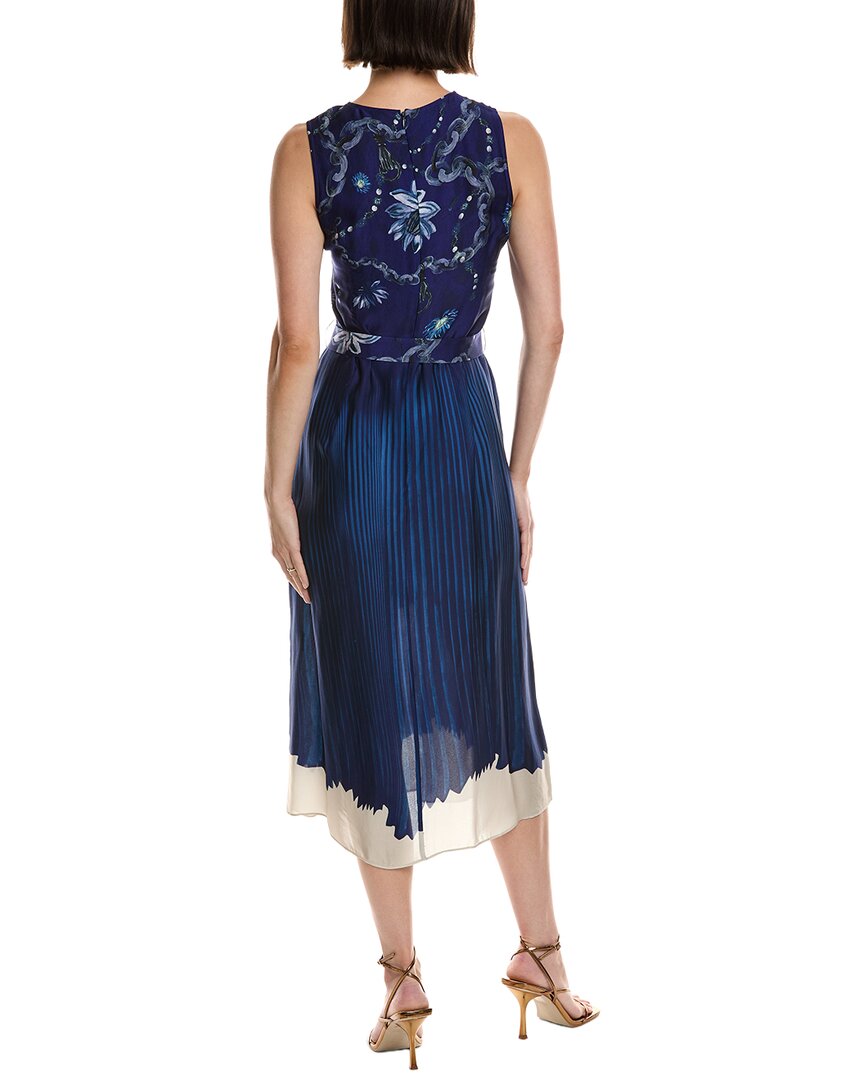 Marchesa Notte Printed Georgette Midi Dress