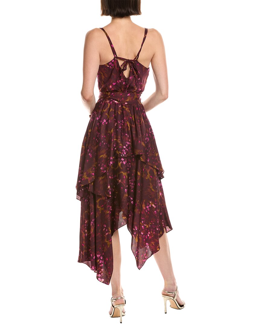 Marchesa Notte Sleeveless Handkerchief Midi Dress