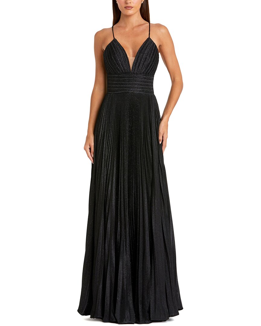 Mac Duggal Mac Duggal Shimmer Pleated V-Neck Gown