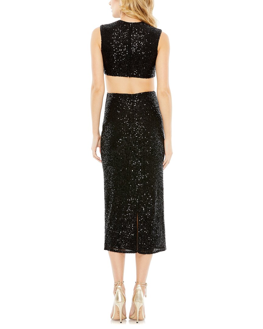 Mac Duggal Sequin Front Twist Cut Out Column Dress