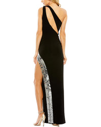 Mac Duggal Mirror Sequin Maxi Dress