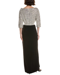 Badgley Mischka Sequin Crepe Gown