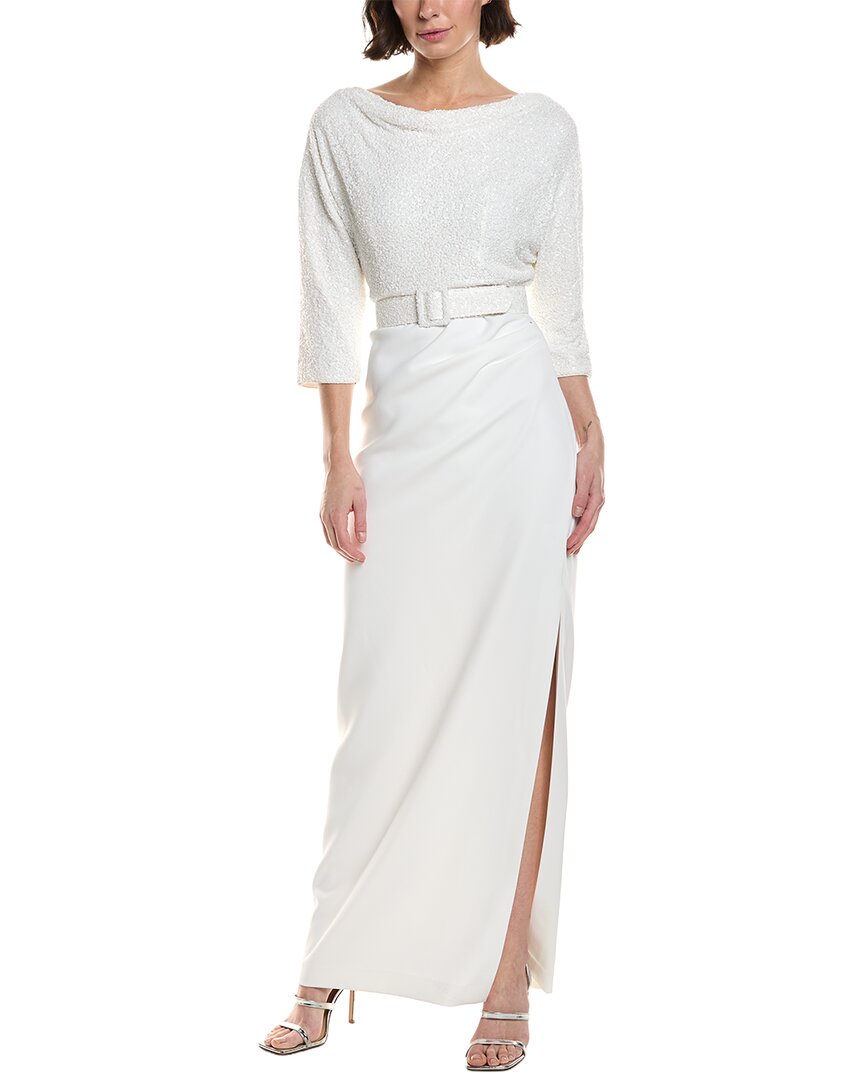 Badgley Mischka Sequin Crepe Gown